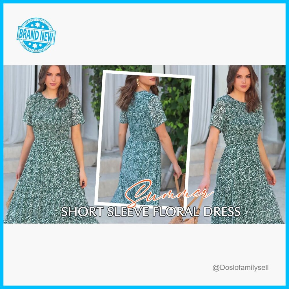 Bohemian Floral Maxi Dress Tiered Cocktail Elegant Summer Flowy - Picture 7 of 7